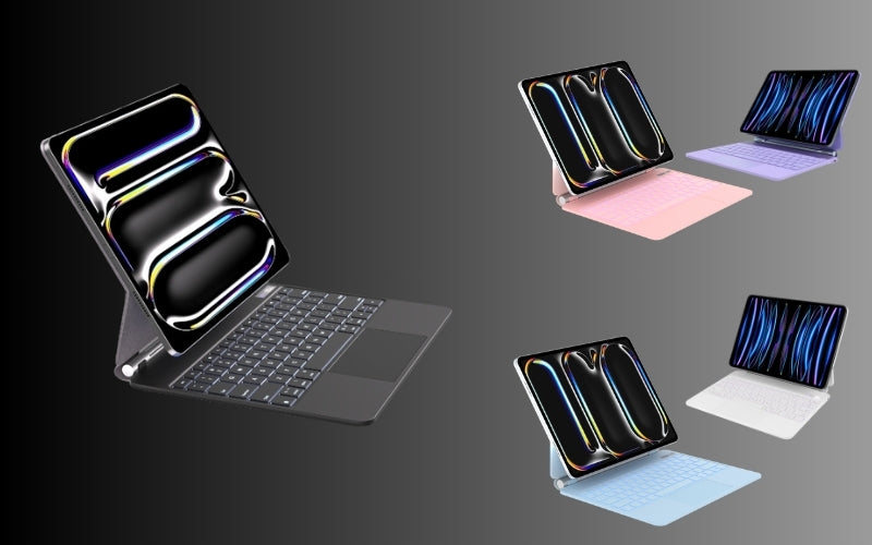 Experience the Future of Work & Creativity: Magic Magnetic Floating Trackpad Keyboard Case for iPad Pro 13-inch M4 (2024)