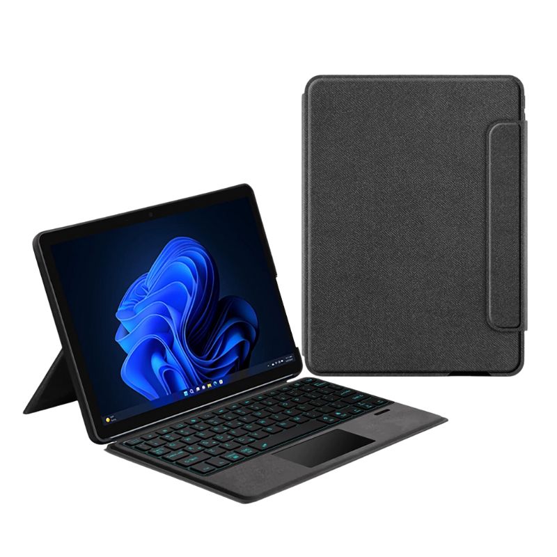 Microsoft Surface Go 1/2/3/4 - PU Leather Flip Cover Smart Bluetooth Touch Keyboard Case - KIBO