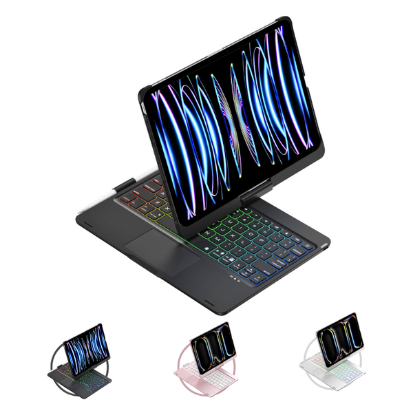 360 Degree Rotating Wireless Touchpad Keyboard Cover Case for iPad 7/8/9 10.2'' 7/8/9th Gen 2019/2020/2021 - KIBO