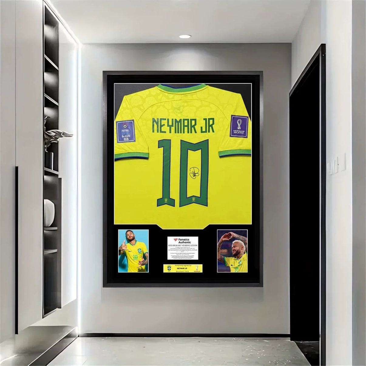 Neymar Brazil Framed Jersey Display (60×80cm) – Facsimile Signature Edition - i-Station Mobile Phone & Electronic Device Repair and Accessories