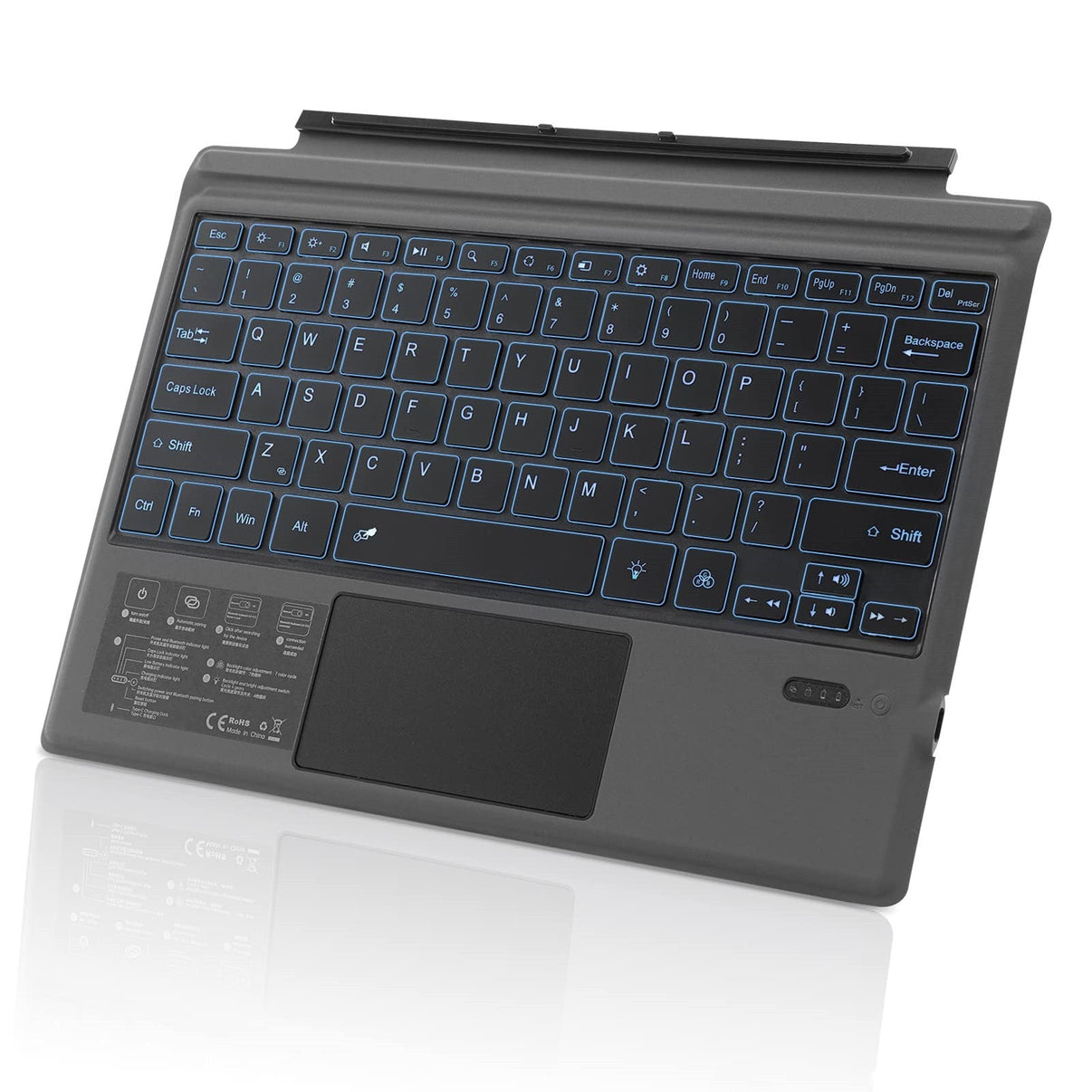 [With RGB Backlit] Microsoft Surface Pro 8 Compatible Ultra-Thin  Wireless Bluetooth Magnetic Touchpad Keyboard - KIBO