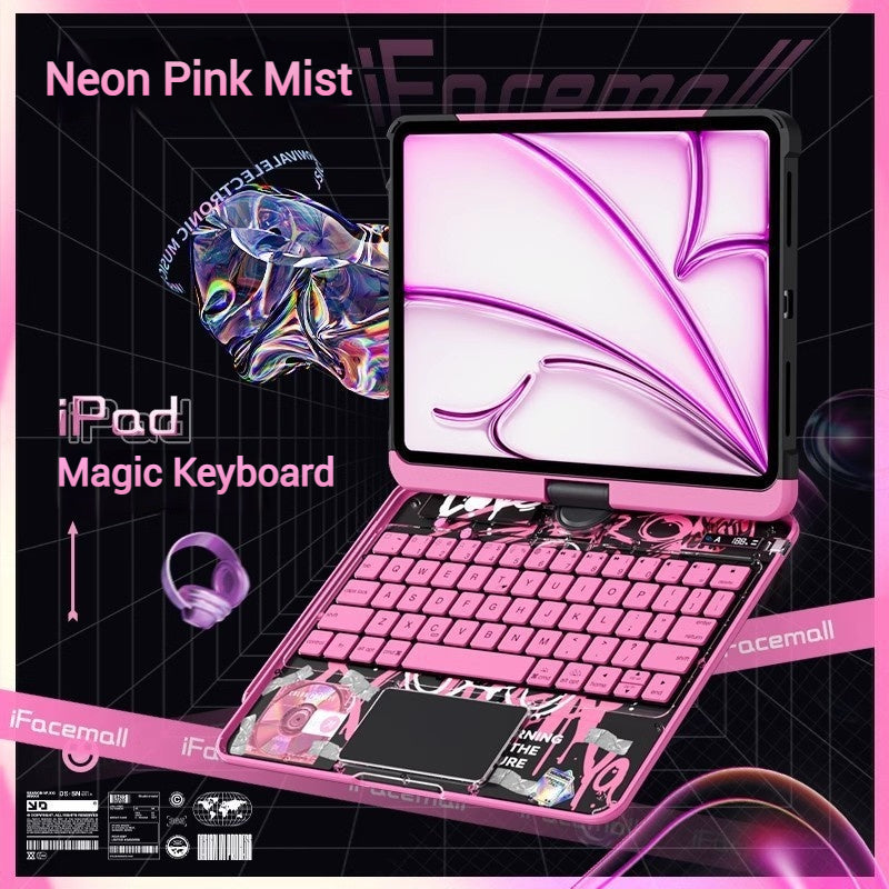 Apple iPad Air 4/5 10.9'' 4/5th Gen (2020/2022) - 180 Degree Rotation Magic Cyberpunk Style Transparent Keyboard Case - i-Station Mobile Phone & Electronic Device Repair and Accessories