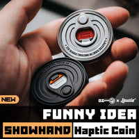 Co-Branded Showhand-Can Pocket Haptic Coin, Fidget Toy