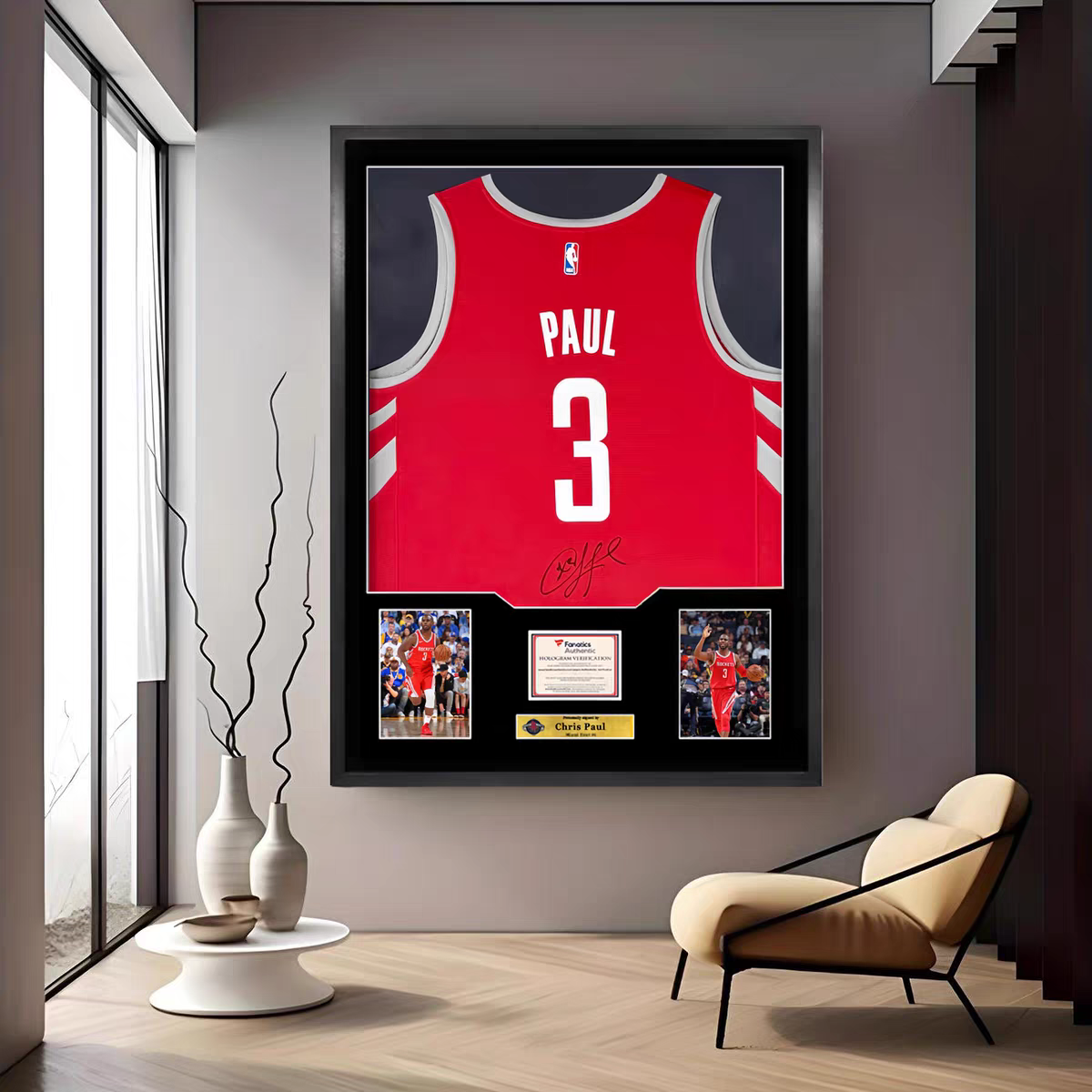 Chris Paul Houston Rockets Framed Jersey Display – Facsimile Signature Edition - i-Station Mobile Phone & Electronic Device Repair and Accessories